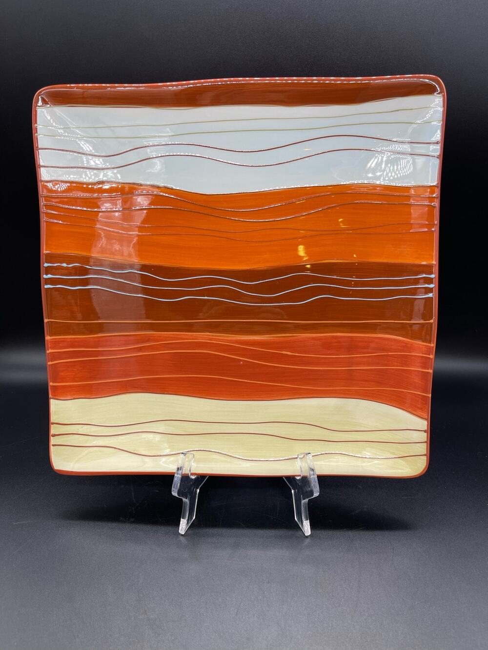 Pier 1 One Canyon Stripe Square Dinner Plate